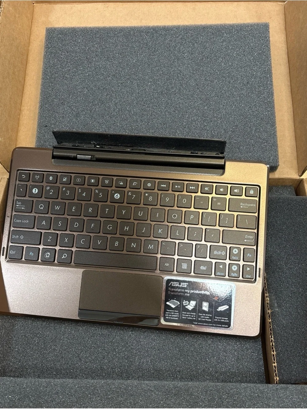 ASUS Eee Pad TF101 Mobile Docking Transformer Keyboard Brown Metallic